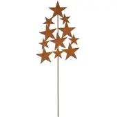 Buttinette Rost-Baum "Sterne" aus Metall, braun, 38 cm