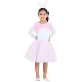 Buttinette Kinderkleid "Hase", rosa/weiß