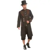 Buttinette Mantel "Steampunk" für Herren, schwarz/braun