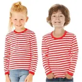 Buttinette Langärmeliges Ringelshirt "Red Stripes" für Kinder