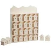 Buttinette Adventskalender "Häuser" aus Holz, 40 x 32 cm