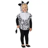 Buttinette Kinder-Poncho "Zebra", schwarz-weiß