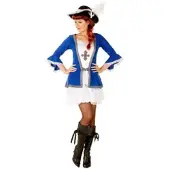 Buttinette Musketier-Kostüm für Damen, blau/weiß