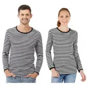 Buttinette Langärmeliges Ringelshirt "Black Stripes" unisex