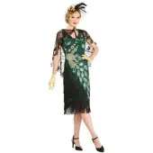 Buttinette 20er-Jahre-Kleid "Pfau" für Damen