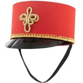 Buttinette Funkenhut "Uniform", rot/gold