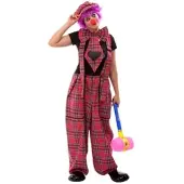 Buttinette Clown-Latzhose mit Riesenkrawatte, unisex, pink-color