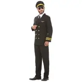 Buttinette Pilot-Kostüm für Herren, schwarz