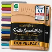 EXKLUSIV HEIMTEXTIL Frottee Spannbettlaken Doppelpack 180 - 200 x 200 cm Nougat