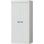 Woood Connect Kleiderschrank 2 Türen - Kiefer Garderobenschrank - Weiß - 175X77x56 Cm