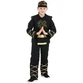 Buttinette Kinderkostüm "Ninja", schwarz/gold