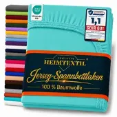 EXKLUSIV HEIMTEXTIL Jersey Spannbettlaken 120 x 200 cm Türkis 100% Baumwolle Öko - Tex Zertifiziert Bed-Sheet Bettlaken Spannbetttuch