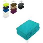 EXKLUSIV HEIMTEXTIL Doppelpack Frottee Spannbettlaken 200 x 220 cm Türkis