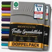 EXKLUSIV HEIMTEXTIL Doppelpack Frottee Spannbettlaken 60 - 70 x 140 cm Grau