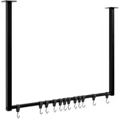 CLP Kleiderstange Fenton Schwarz mit 12 Kleiderhaken Metall HBT: 60x80x7 cm 80x60 cm