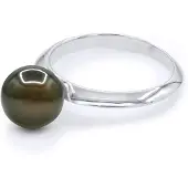ATELIERS SAINT GERMAIN Armreif-Ring, echte Tahiti-Zuchtperle, rund, 8–9 mm – Weißgold