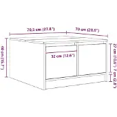 vidaXL Couchtisch mit Schubladen Weiß 70,5x70x40 cm
