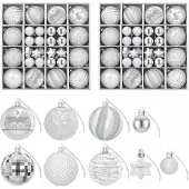 vidaXL Weihnachtskugelset 88 stk. Silber Ø 6 cm Kunststoff 42053201