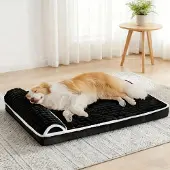 Sonstiges Orthopädisches Hundebett mit Kissen, 91x61cm Schwarz, 9cm dick