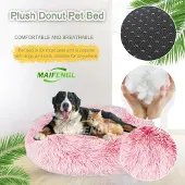Sonstiges Hundebett Donut Plüsch Waschbar Weich Gradient-Pink Ø60cm
