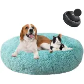Sonstiges Hundebett Donut Plüsch Waschbar Weich für Hunde & Katzen Emerald Green Ø110cm