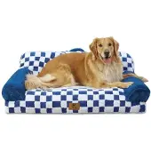 Sonstiges Orthopädisches Katzenbett 104x69cm, Waschbar, Hundesofa für große Hunde, Blau