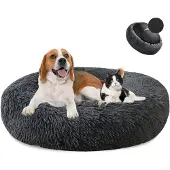 Sonstiges Hundebett Donut Plüsch Waschbar Weich für Hunde & Katzen Ø70cm Dark Gray