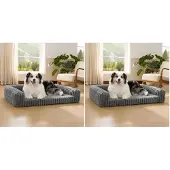 Bedsure Orthopädisches Hundebett 106x76x18cm Grau 2er Pack
