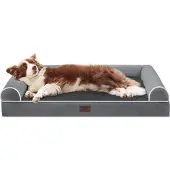Sonstiges Orthopädisches Hundebett L 91x68x16 cm Dunkelgrau Wasserfest Waschbar