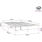 vidaXL Boxspringbett ohne Matratze Dunkelblau 140x220 cm Samt