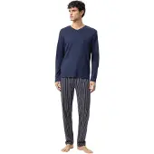 Mey Anzug lang Serie Luminous Stripes Yacht Blue | Größe M