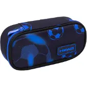 Astra Gepolsterte Federtasche mit Innenklappe Neo Blue Football Head