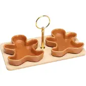 Eh Excellent Houseware ZIMORA Lebkuchen-Snackschalen auf Bambusbrett, 3 Stück