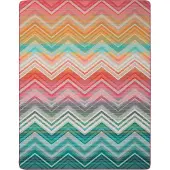 Biederlack Wohndecke "Wohndecke Riviera Mirage", multicolor, B:150cm L:200cm, Baumwolle, Polyacryl, Polyester, Wohndecken, Wohndecke, farbenfrohes Zickzackmuster mit Zierstich