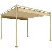 Famanu Pavillon Pergola Überdachung - Verstellbares Magnetdach - 3x3 Meter - Khaki