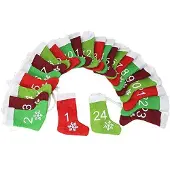 Famanu Adventskalender zum Aufhängen - Selbst zu Füllen mit Buntem Stiefel-Design