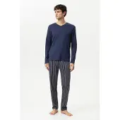 Mey Anzug lang Serie Luminous Stripes Yacht Blue | Größe XL