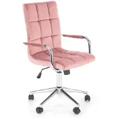 Halmar Jugenddrehstuhl Gonzo 4 53x93x60 cm Samt Rollen Schreibtischstuhl Rosa