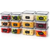 Relaxdays Frischhaltedosen 12er Set, 520 & 1000 ml, Kunststoff, luftdichte Klickdeckel, mikrowellengeeignet, transparent