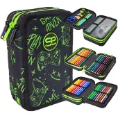 CoolPack - JUMPER 3 - Dreifach-Federmäppchen mit Zubehör - GAME NIGHT
