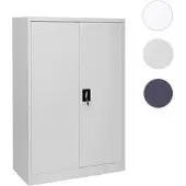Mendler Aktenschrank HWC-H17, Stahlschrank Büroschrank Schrank, 2 Türen abschließbar Metall ~ 140x90x40cm gr