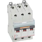 Legrand 409729 DX3 Leitungsschutzschalter B-Charakteristik, 16A, 3-polig, 25kA, 400VAC, 3TE