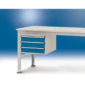 Manuflex Schubladen-Unterbau, für T 1000 mm, lichtgrau/brillantblau