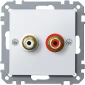Merten MEG4350-0419 Steckdose für Audio Anschluss, polarweiß, System M MEG43500419