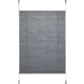 Liedeco Plissee "Klemmfix-Plissee "Easy" – Hochwertiger Vliesstoff", schwarz (grau), B:60cm H:210cm, Plissees, Plissee, Tageslichdurchlässig, blickdicht, Einfache Montage ohne Bohren
