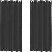vidaXL Voile Vorhänge mit Ösen 2 Stk. Schwarz 140x245 cm