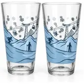 MamboCat 2er Set CHALET Latte Macchiato Gläser mit Ski-Dekor 380ml – 165683
