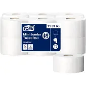 Tork Advanced toaletni papir mini jumbo, jednoslojni bijeli, 240 m x 10 cm, pakiranje od 12 rola