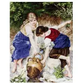 Luca S kruissteek set "Am Brunnen", telpatroon, 34x44cm