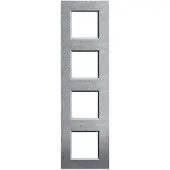Legrand LNA4802M4NA Abdeckrahmen LIVINGLIGHT: 4-fach, 2 + 2 + 2 + 2 Module, Farbe: Alu Natur
